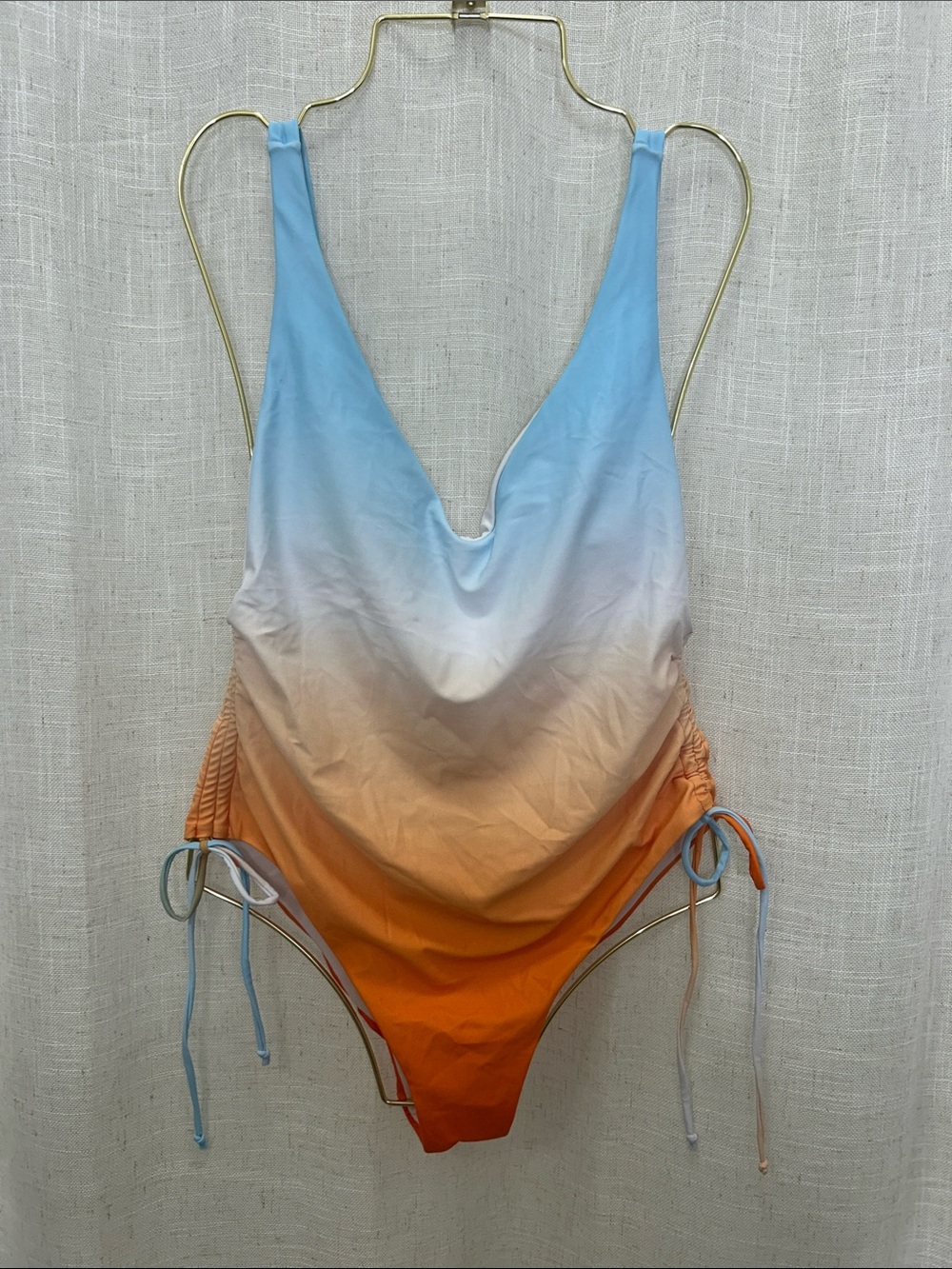 Kamoni Ombre One-Piece Swimsuit in Blue to Orange Size Medium New W/Tags